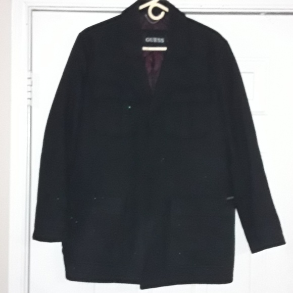 Guess Mens Wool Pea Coat - Picture 1 of 6